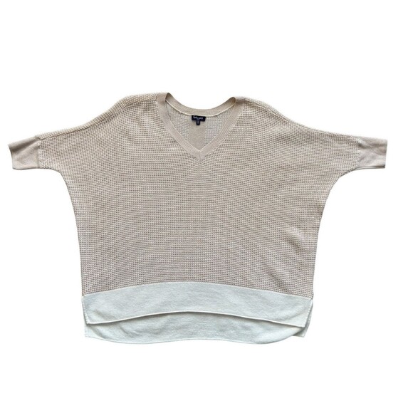 Splendid Short Sleeve Boxy Sweater Wool Blend Lightweight Beige Ivory Women's Sm - Picture 8 of 12